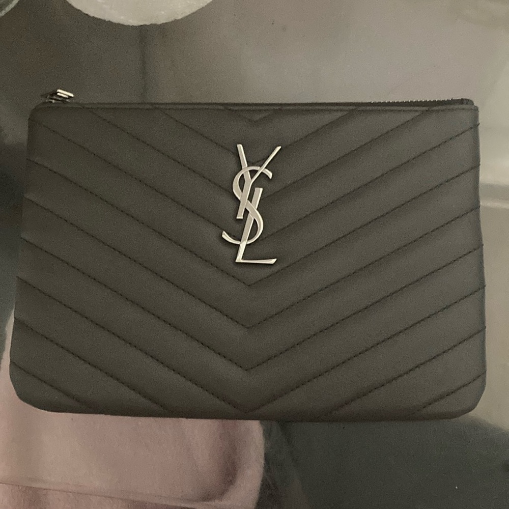 YSL Black Quilted Clutch